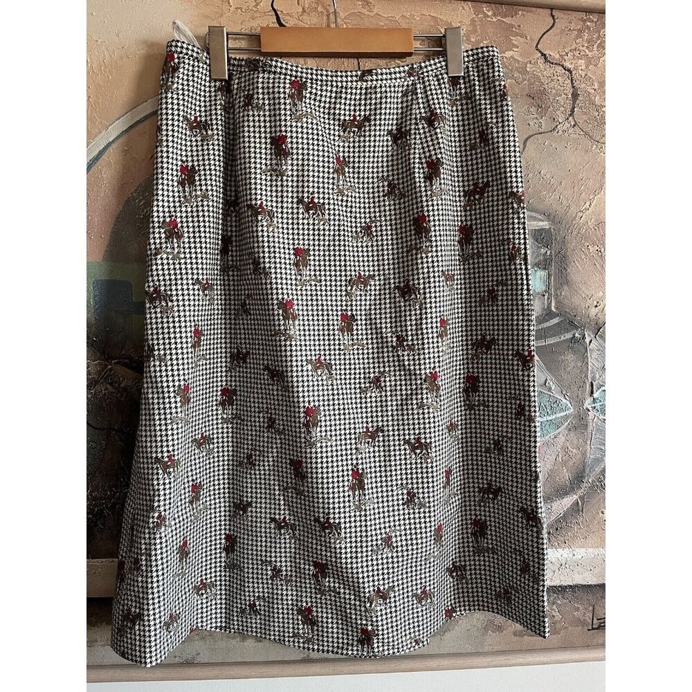 Vintage Talbots Equestrian Horse cotton Pencil Skirt